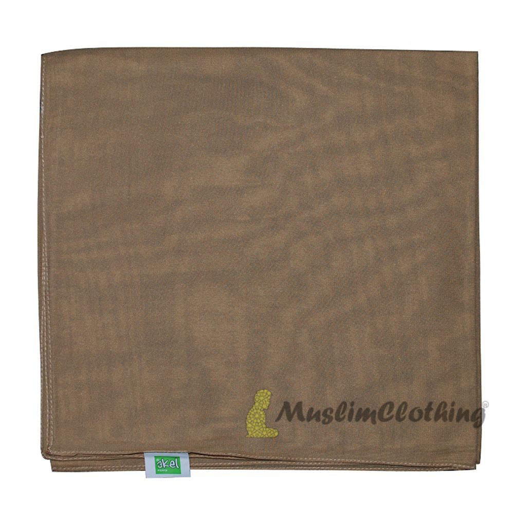 Dark Cream Borderless Chiffon Scarf Hijab Shawl Islamic Headwear