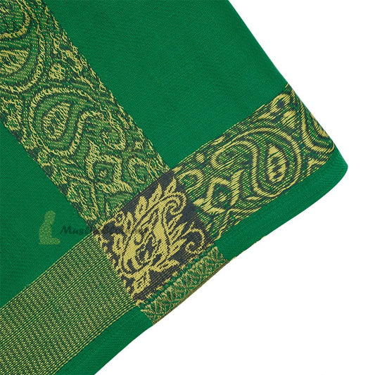Long Green Habaib Style Yemeni Shawl with Golden Border Sorban Men’s Turban