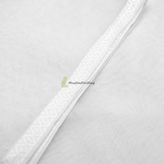 Plain White Muslim Men’s Soft Lightweight Shawl Scarf Voile Almas