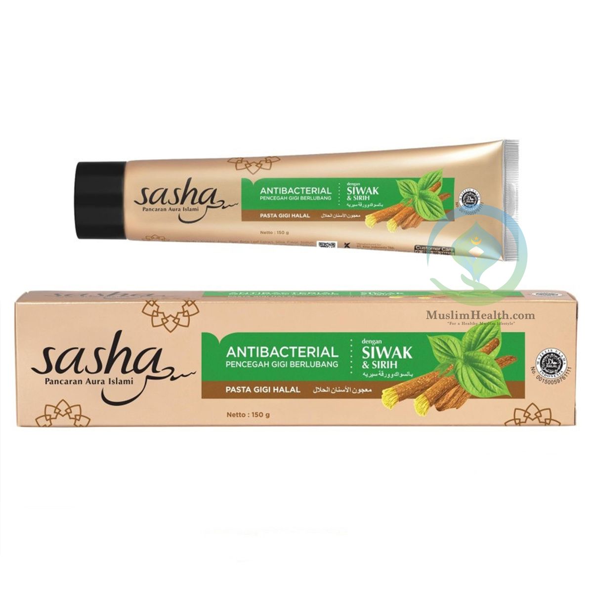Sasha Siwak Toothpaste – Herbal Antibacterial Gold with Betal Extract – 150 gr