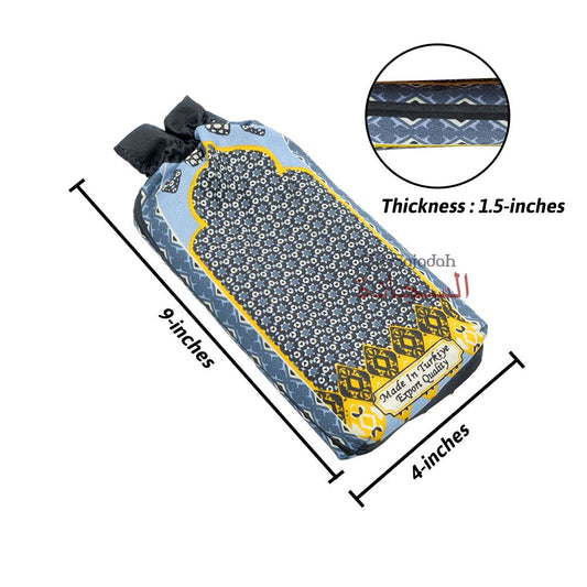 Travel Prayer Rug – Thin 24x40In Moroccan Monogram Arched Sajadah Design Prayer Rug