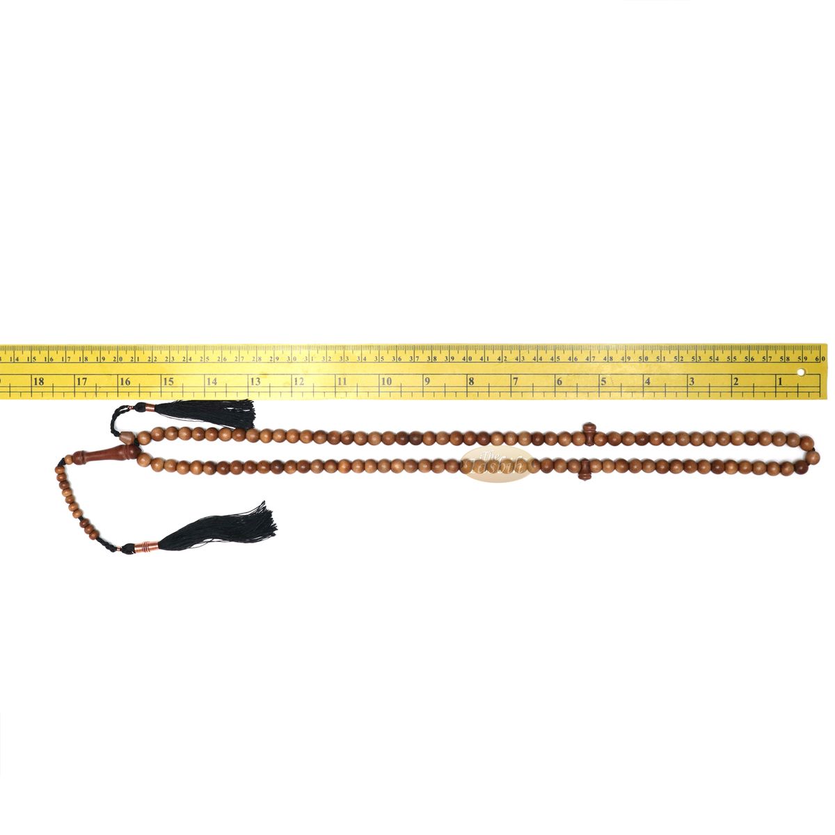 Naturally-Dyed 8 mm Ironwood Prayer Beads 99-Bead Copper Wire Tassel