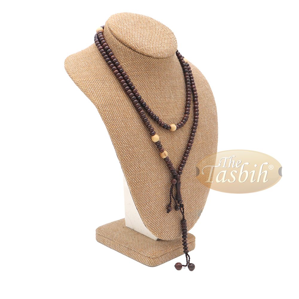 Naqshbandi Tasbih Tamarind Wood – 4 mm Round beads with Citrus Dividers