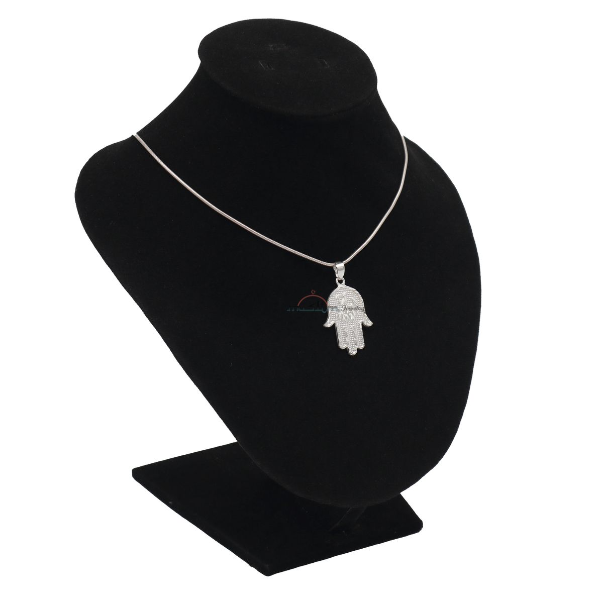 Large-Size Sterling Silver Shiny Hand Allah Hand Diamond-Cut Edge Design Pendant