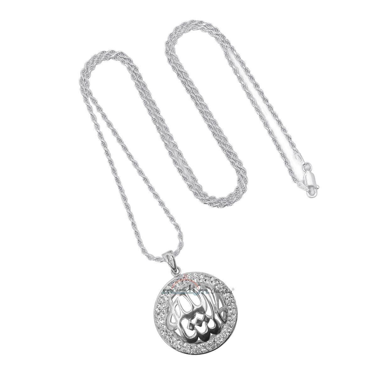 Small Islamic Mashallah Arabic Pendant with CZ Stone Bezel For Necklace Or Chains