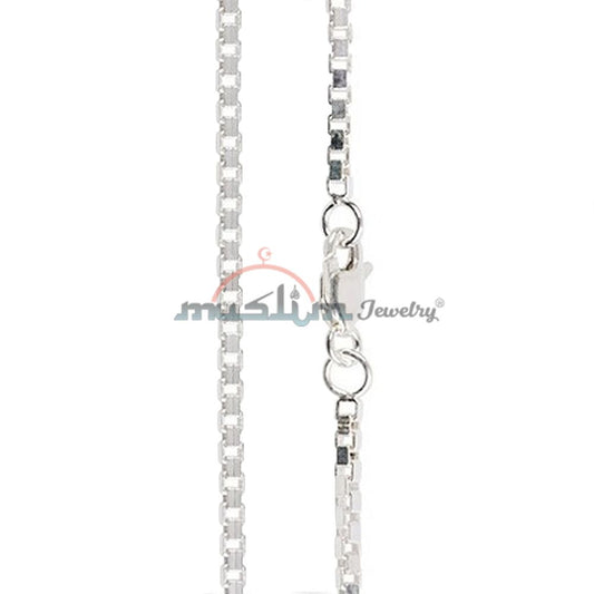 High Quality Sterling Silver Sturdy 35 Gauge Square Box Chain 2×2 mm Jewelry Necklace