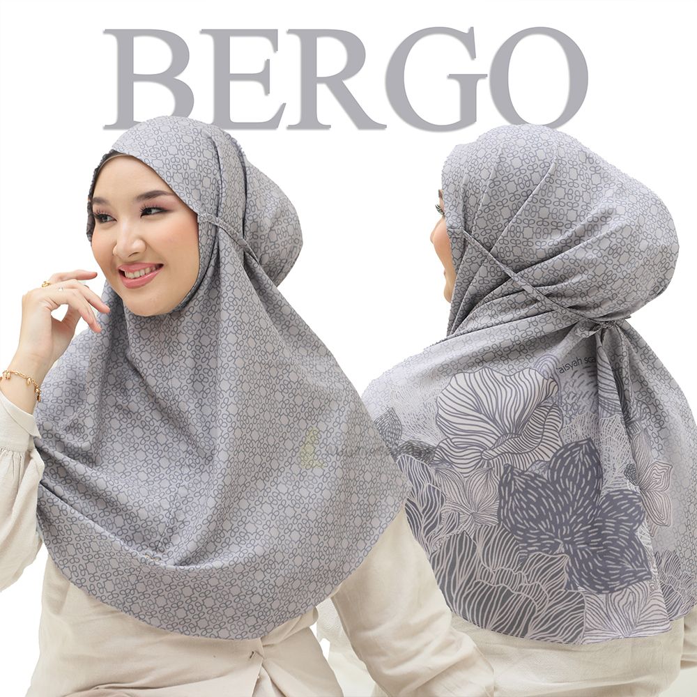 Aisyah Scarves® Bergo Poppy Gray