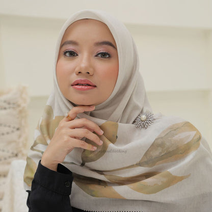 Aisyah Scarves® Cream Aranya Series Ultrafine Voal Scarf Hijab