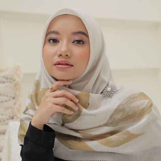 Aisyah Scarves® Cream Aranya Series Ultrafine Voal Scarf Hijab