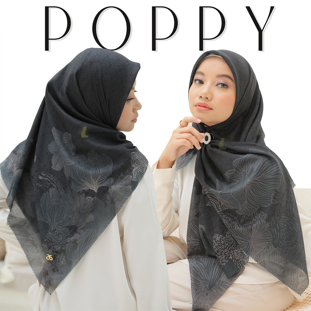 Aisyah Scarves® Black Poppy Series Scarf Hijab