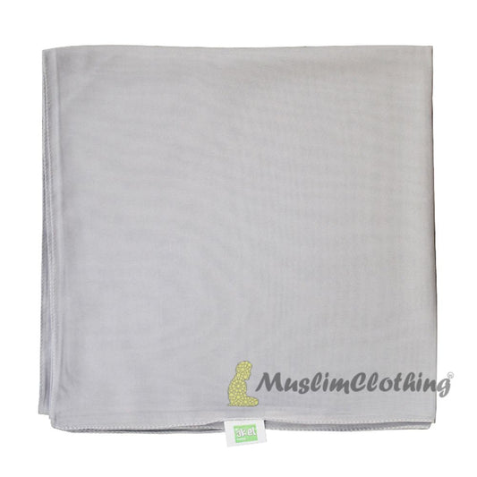 Light Gray Borderless Chiffon Scarf Hijab Shawl Islamic Headwear