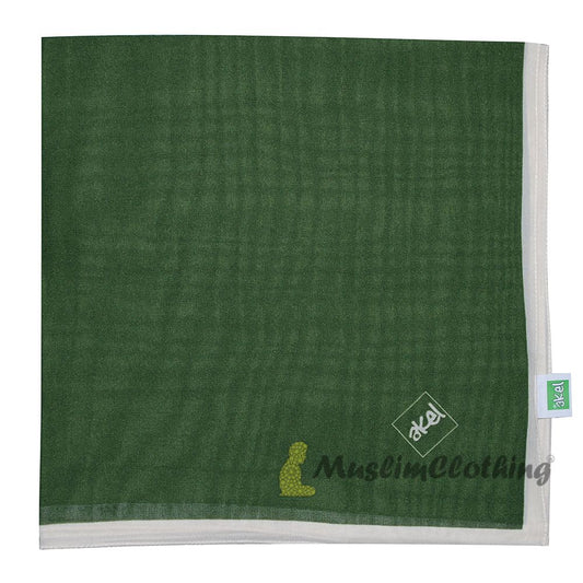 Dark Green with Cream Border Chiffon Scarf Hijab Shawl Islamic Headwear
