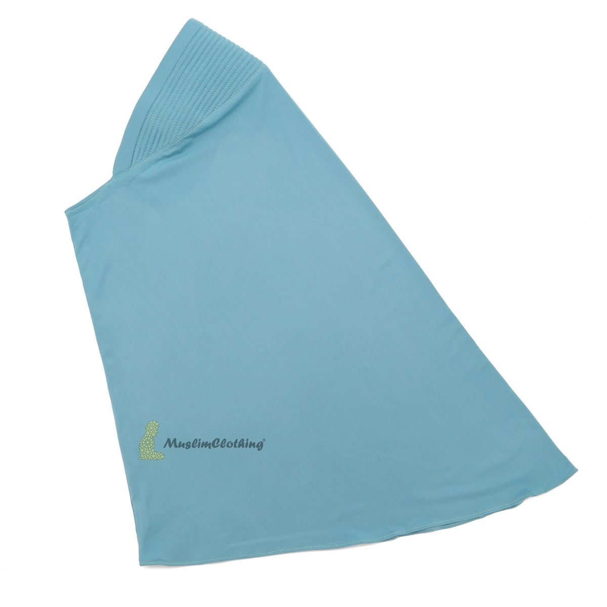 Instant Pull-On Easy Hijab Jilbab In Pastel Light Blue – Padded Visser Shoulder-Length Easy Muslimah Khimar