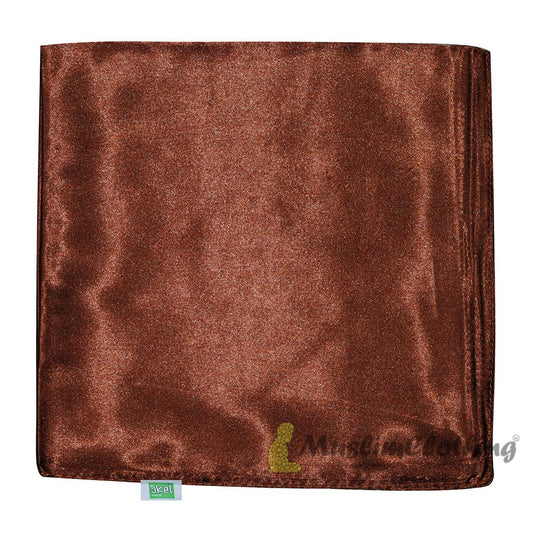 Rust Brown Borderless Satin Scarf Hijab Shawl Islamic Headwear