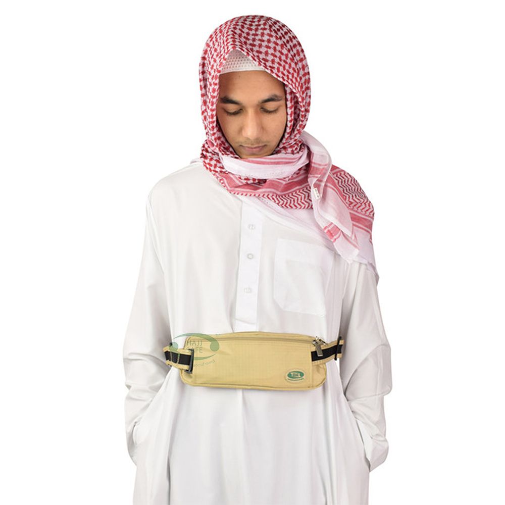 Hajj & Umrah Anti-Theft Reinforced Ihram Belt Waist Pouch Security Safety Travel Accessory 3.1×11-inch