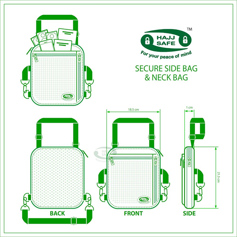 HajjSafe™ Hajj & Umrah – Anti-Theft Secure Side Bag & Neck Bag
