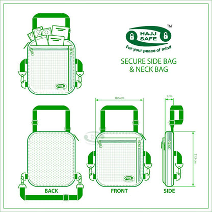 HajjSafe™ Hajj & Umrah – Anti-Theft Secure Side Bag & Neck Bag