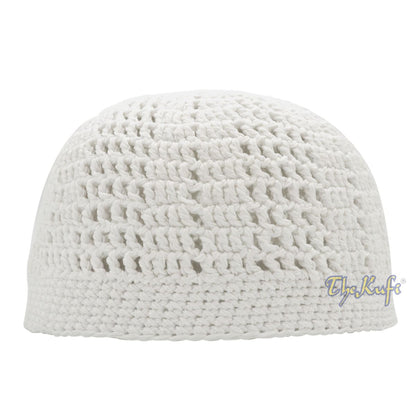 Buy 1 Get 1 Free! White Kufi Cap | Handcrocheted Arifin Ilham Crochet Knitted Muslim Hat