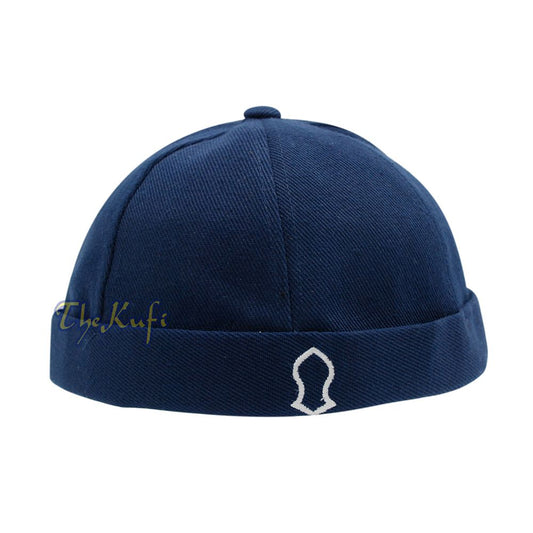 Muslim brimless Baseball Cap – Rasulullah Sandal Navy Blue Kufi One-Size Adjustable Muslim Hat