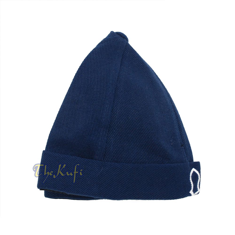 Muslim brimless Baseball Cap – Rasulullah Sandal Navy Blue Kufi One-Size Adjustable Muslim Hat