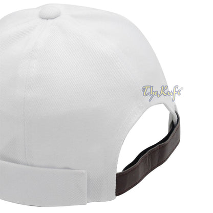 Muslim brimless Baseball Cap – White Rasulullah Sandal Nalain Kufi One-Size Adjustable Muslim Hat