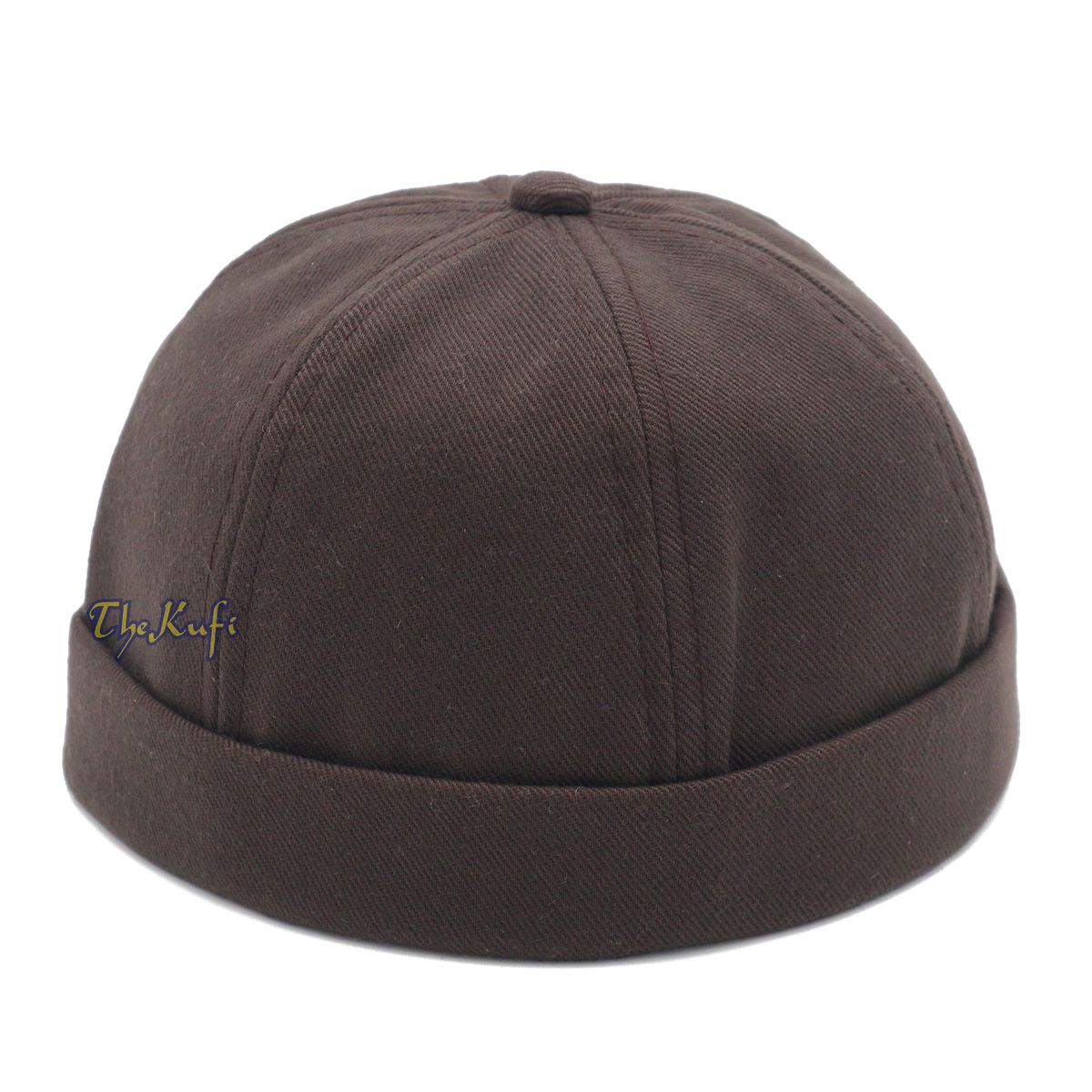 Brown brimless Baseball Cap Adjustable Strap & Velcro