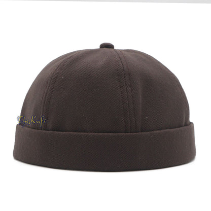 Brown brimless Baseball Cap Adjustable Strap & Velcro