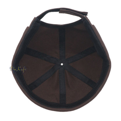 Brown brimless Baseball Cap Adjustable Strap & Velcro