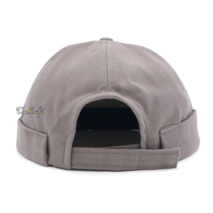 Gray brimless Baseball Cap Adjustable Strap & Velcro