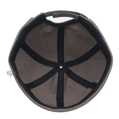 Gray brimless Baseball Cap Adjustable Strap & Velcro