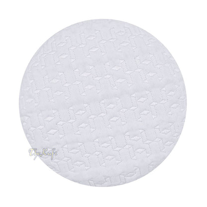 Premium White Padded Malawi Kufis – Handmade Round Embroidered Ghalib Motif Muslim Prayer Caps