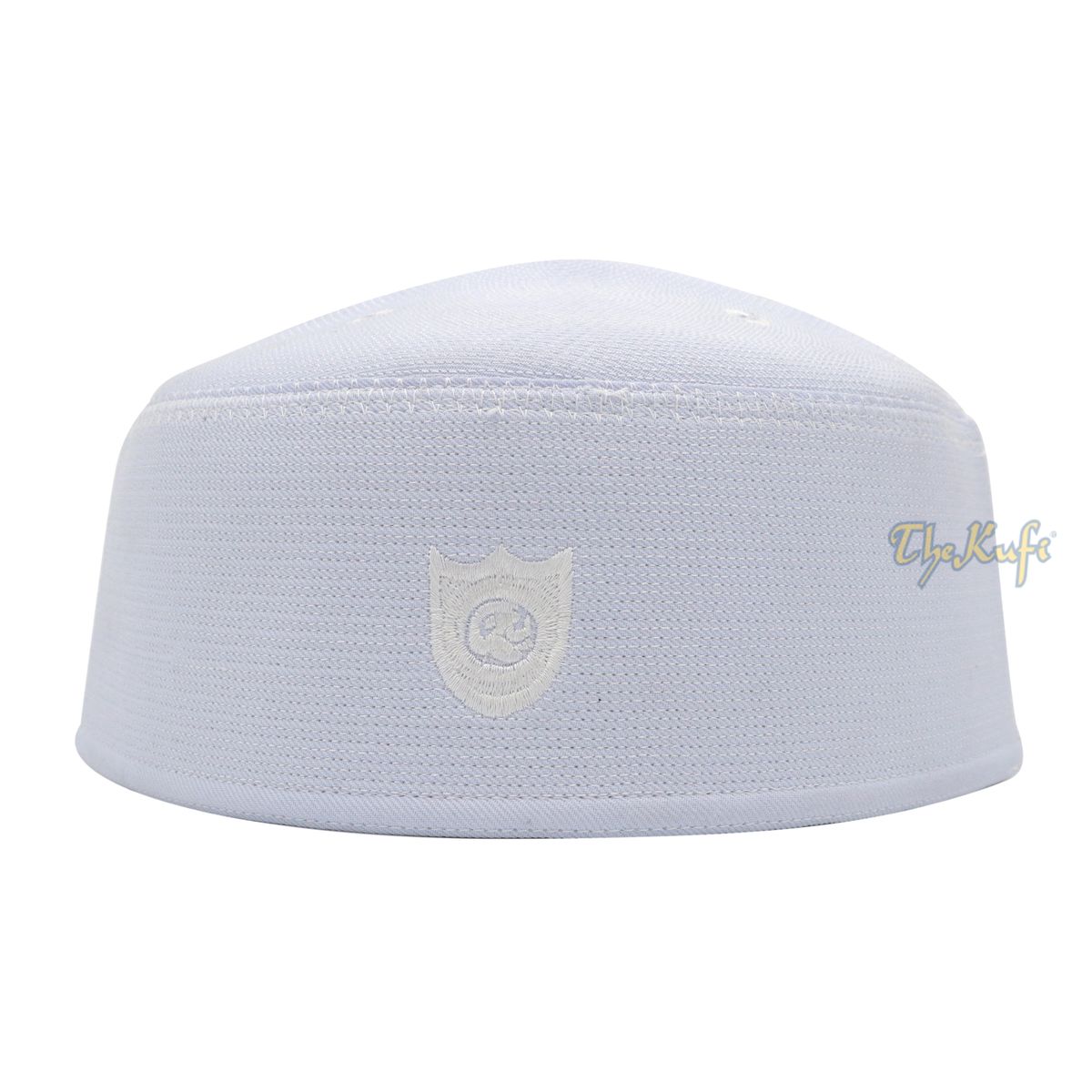 Malaysian-Style Muslim Kufi Hat – White Rigid Stitched Oval Peci Islamic Cap 3-inch Tall Kopiah