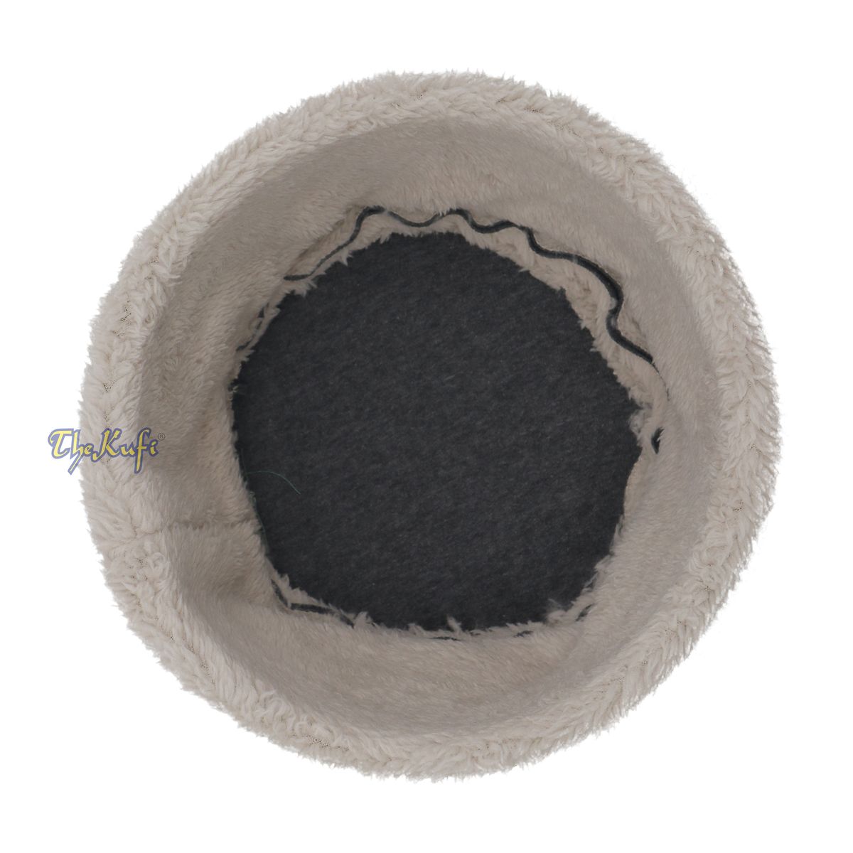 Cream Winter Kufi Faux Fur Warm Chechen Uzbeki Style Islamic Hat Plush One-Size Medium-Large Stretchy 4-inch Tall Head Cover Muslim