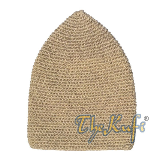 Hand Crocheted Light Brown Kids Kufi Hat