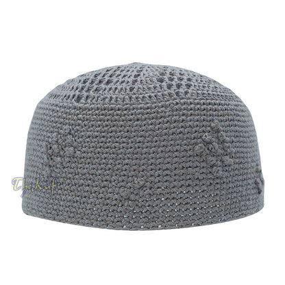 Light Gray Crocheted – Knot Design Cotton Yemeni Kuti