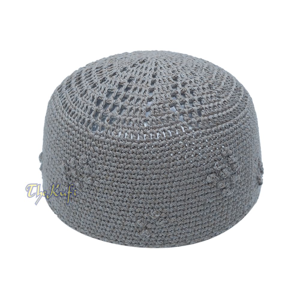 Light Gray Crocheted – Knot Design Cotton Yemeni Kuti