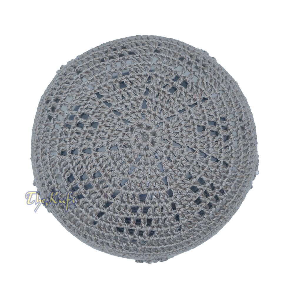 Light Gray Crocheted – Knot Design Cotton Yemeni Kuti