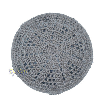 Light Gray Crocheted – Knot Design Cotton Yemeni Kuti