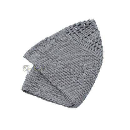 Light Gray Crocheted – Knot Design Cotton Yemeni Kuti