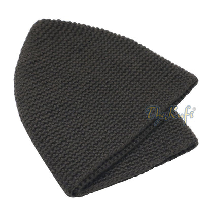 Graphite Hand-Crocheted 100% Cotton Kufi Hat Design and Comfortable Fit