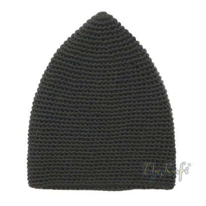 Graphite Hand-Crocheted 100% Cotton Kufi Hat Design and Comfortable Fit