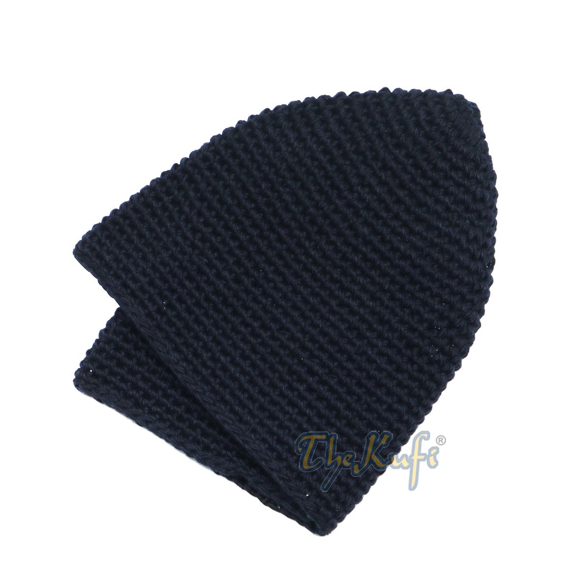 Cotton Kufi Skull Cap – Extra Dark Blue Hand-crocheted Comfortable Fit Muslim Fashion