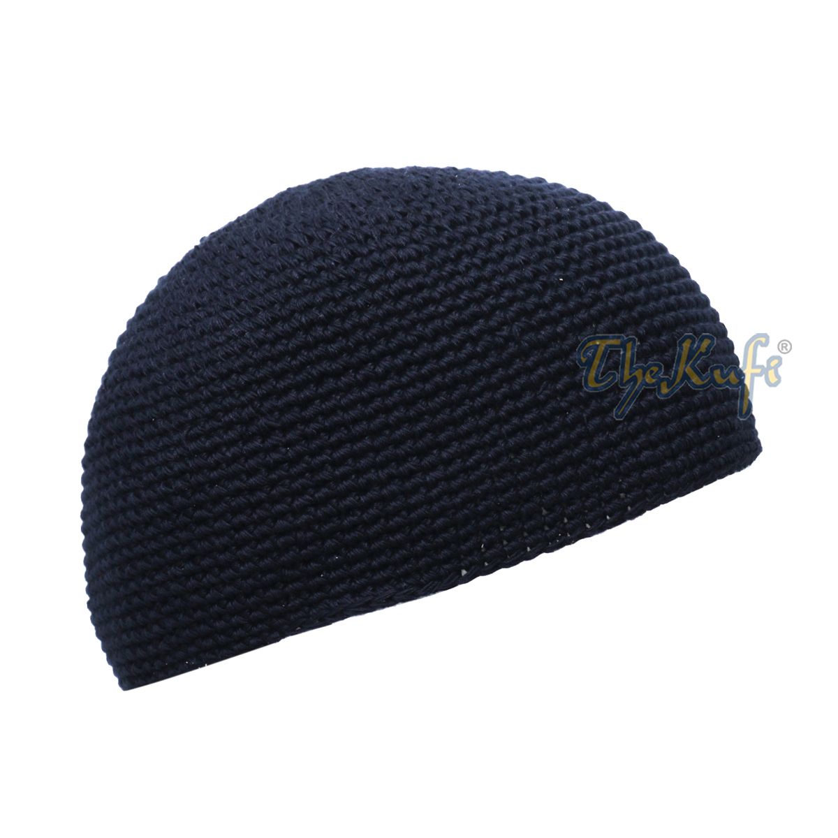 Cotton Kufi Skull Cap – Extra Dark Blue Hand-crocheted Comfortable Fit Muslim Fashion