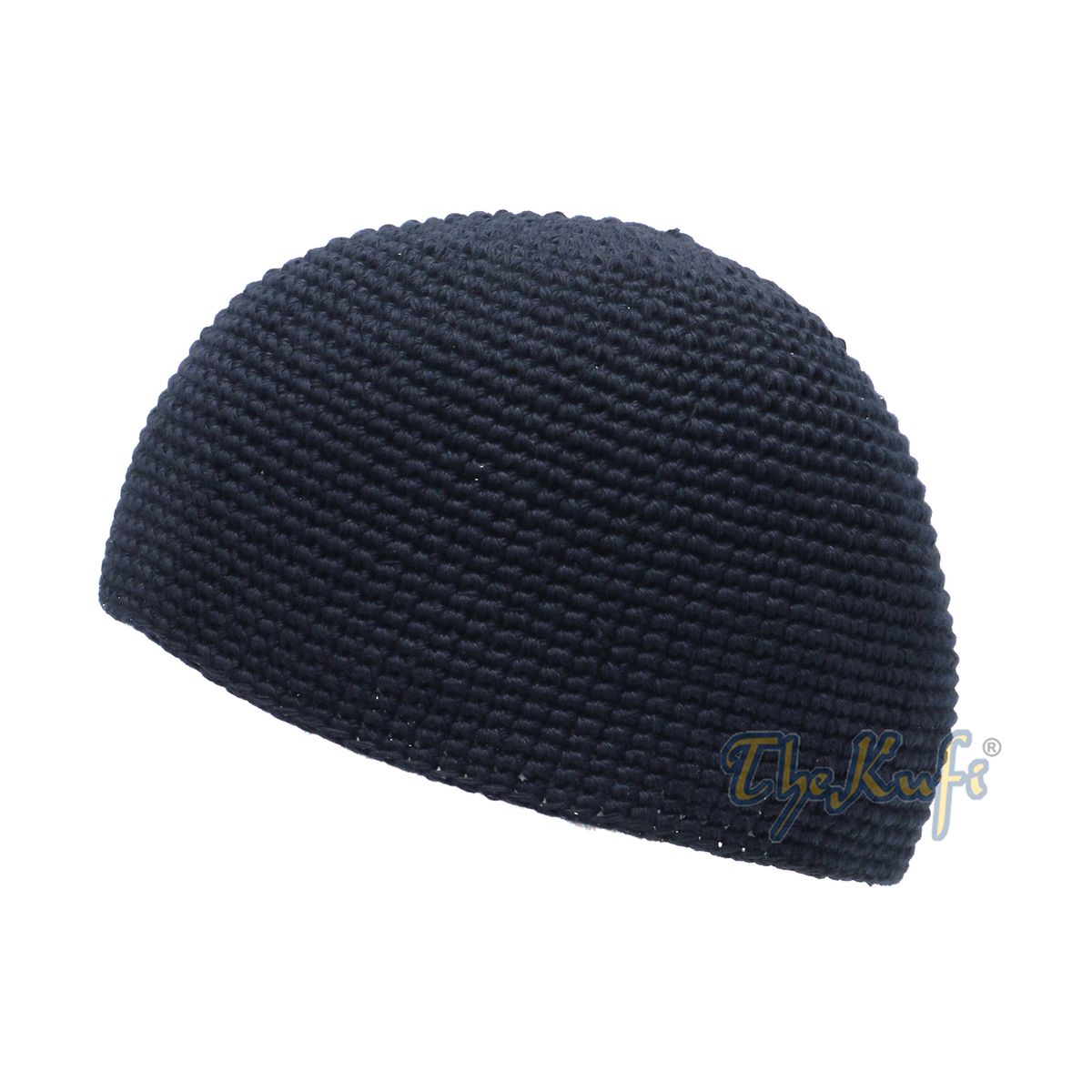 Cotton Kufi Skull Cap – Extra Dark Blue Hand-crocheted Comfortable Fit Muslim Fashion