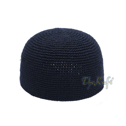 Cotton Kufi Skull Cap – Extra Dark Blue Hand-crocheted Comfortable Fit Muslim Fashion