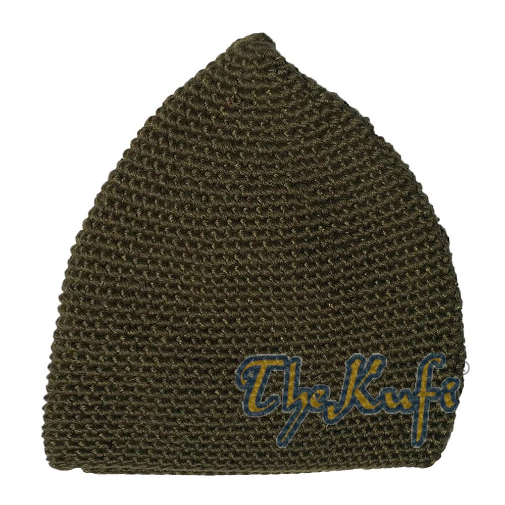 Plain Dark Forest Green Hand-Crocheted 100% Cotton Jacquard Kufi Hat – One Size Fits Most – Design and Comfortable Fit