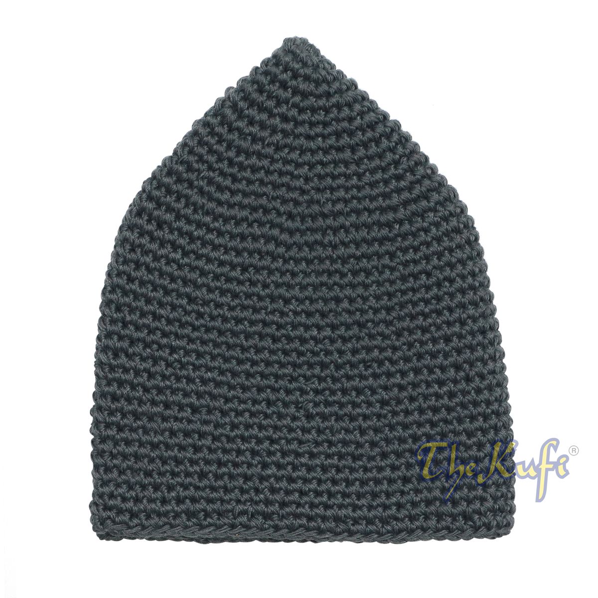 Cotton Kufi Skull Cap – Dark Gray Hand-Crocheted 100% Cotton Head Cover By