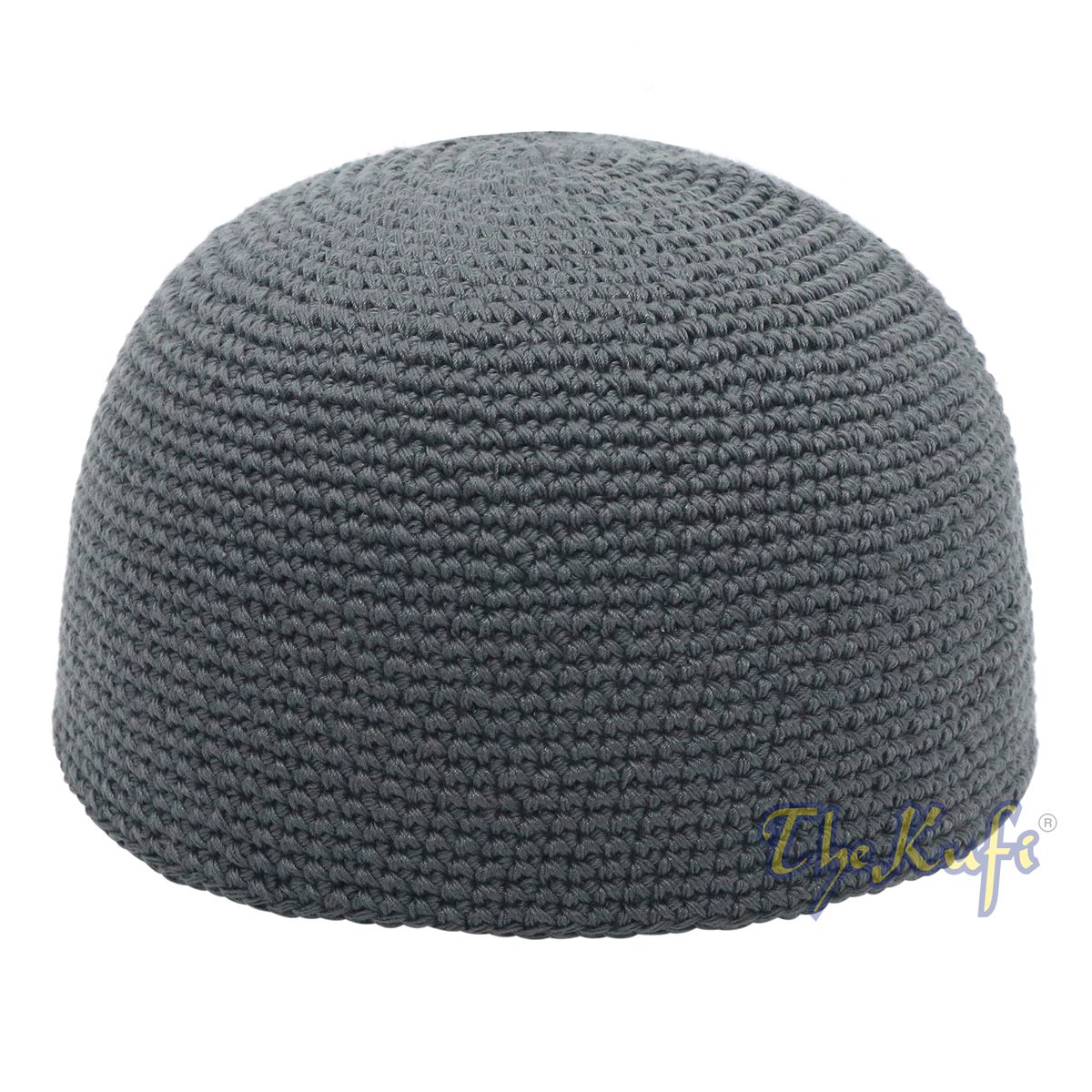 Cotton Kufi Skull Cap – Dark Gray Hand-Crocheted 100% Cotton Head Cover By