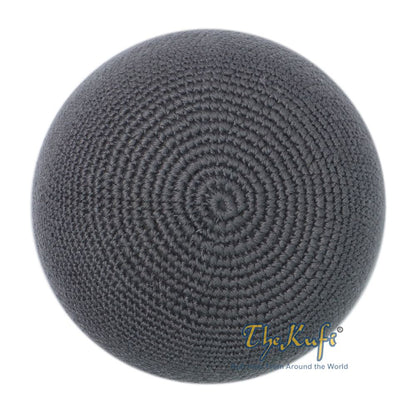 Plain Gray Hand-Crocheted 100% Cotton Kufi Hat Design and Comfortable Fit