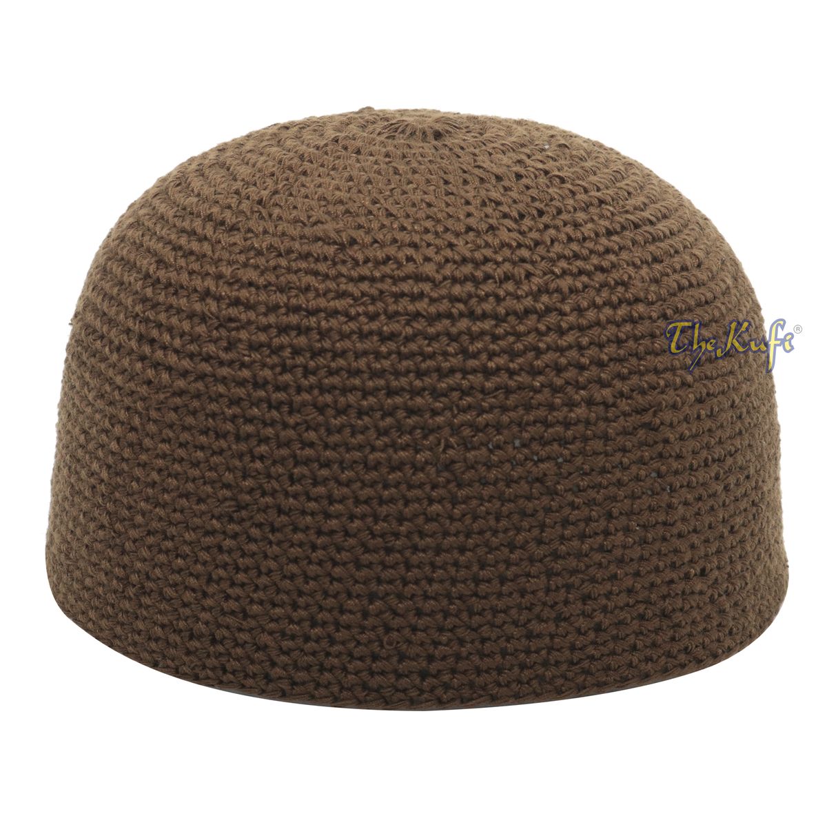 Plain Extra Dark Brown Hand-Crocheted 100% Cotton Kufi Hat Design and Comfortable Fit